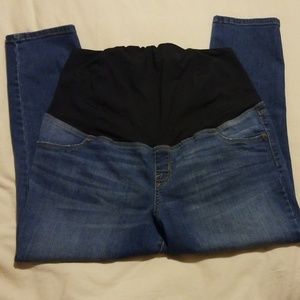 Isabel maternity crop jeans with crossover panel